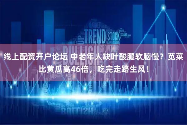 线上配资开户论坛 中老年人缺叶酸腿软脑慢?苋菜比黄瓜高46倍,吃完走路生风!